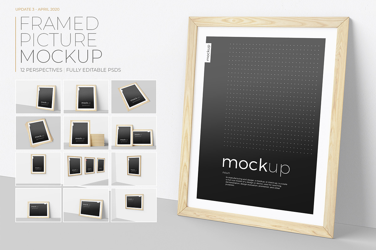 Framed Picture Mockup, a Print Template by KIPET (Photo 1 of 14)