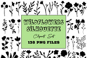Wildflowers Silhouette - Vector AI, an Object Graphic by DesignBTF (Thumbnail 1 of 7)
