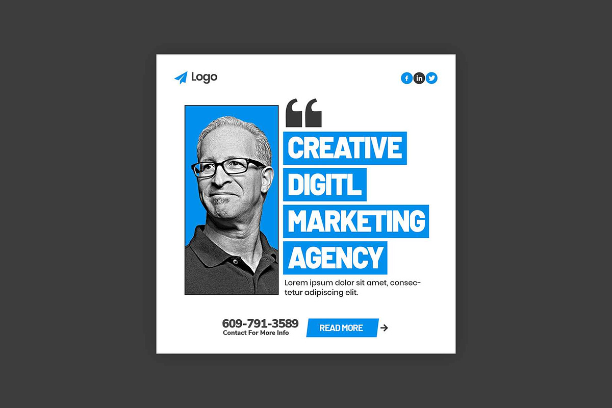 Marketing Agency Social Media Post, a Social Media Template by Saman Osama (Photo 1 of 3)