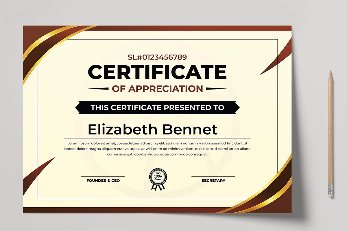 Certificate Design Template, a Stationery Template by MightyDesign (Photo 2 of 6)