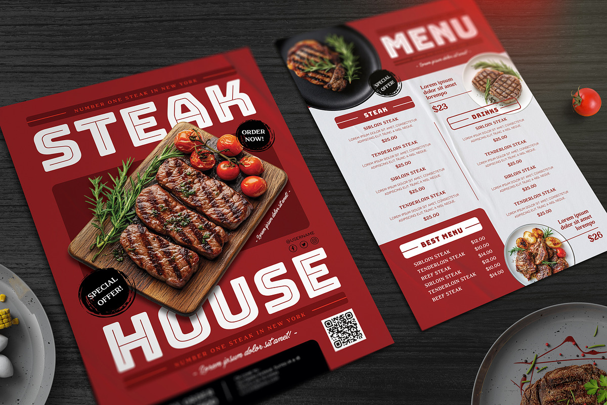 Steak Menu, a Stationery Template by Aarley Kaiven (Photo 1 of 3)