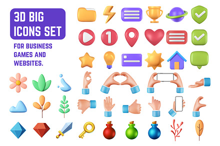 3d big icon vector set., an Emoji Icon by Nomber_86