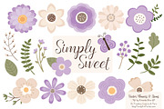 Lavender Flowers Clipart, an Illustration by Amanda Ilkov (Thumbnail 1 of 4)