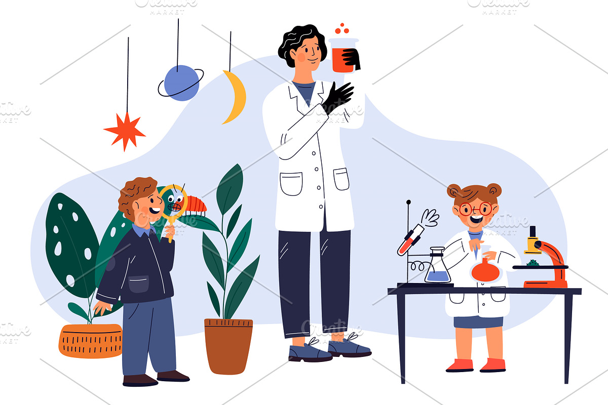 Cartoon school education. Teacher, an Education Illustration by Vectorbuum