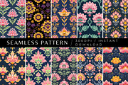 10 Pashmina Petals Seamless Patterns, a Pattern Graphic by Inknfolly (Thumbnail 1 of 6)