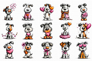 Whimsical Puppy Love Valentine Clipa, an Illustration by Libby Wishes (Thumbnail 6 of 7)