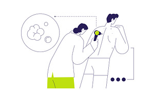 Skin cancer diagnosis abstract, a Healthcare Illustration by Visual Generation