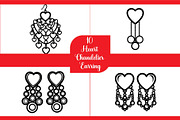 Heart Chandelier Earring, an Object Graphic by Designer_Momina (Thumbnail 1 of 5)