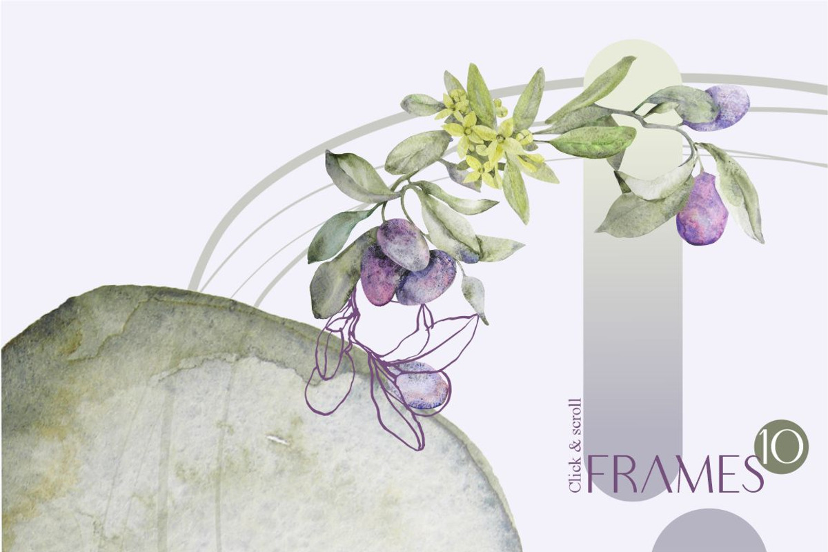 OLIVE - watercolor set, an Object Graphic by Collection by VY (Photo 10 of 14)