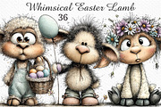 Whimsical Easter Lamb Clipart, an Illustration by Craft Nest (Thumbnail 1 of 11)
