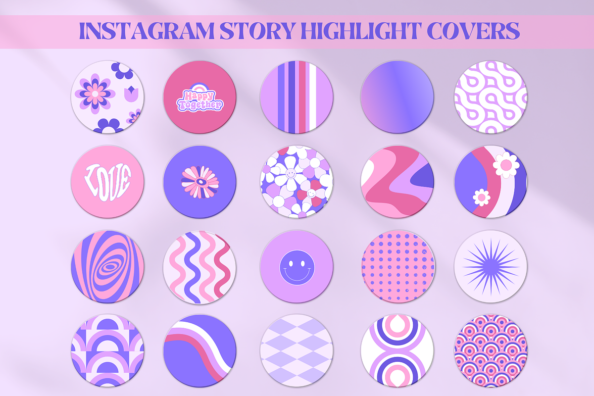 Groovy Instagram Highlight Covers, a Social Media Template by Boltik Studio (Photo 5 of 7)