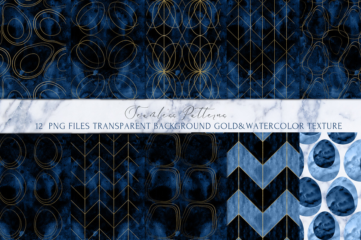 MODERN BLUE SHAPES Watercolor Set, an Object Graphic by Cat In Colour (Photo 7 of 10)