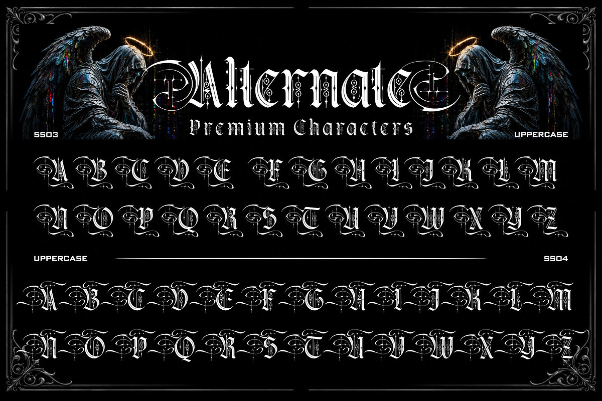 Kraken Gothic Typeface, a Blackletter Font by alit design (Photo 5 of 20)