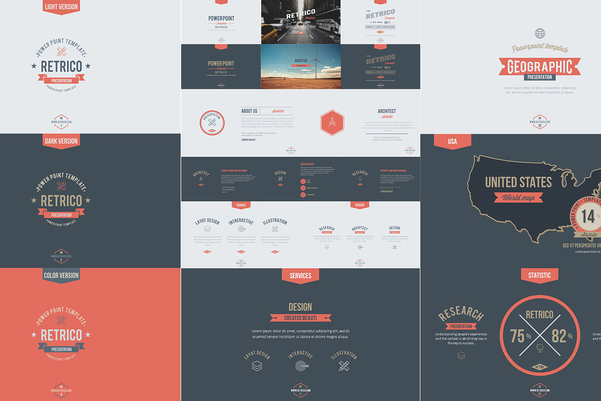 Retrico: vintage slides, a Presentation Template by TITO