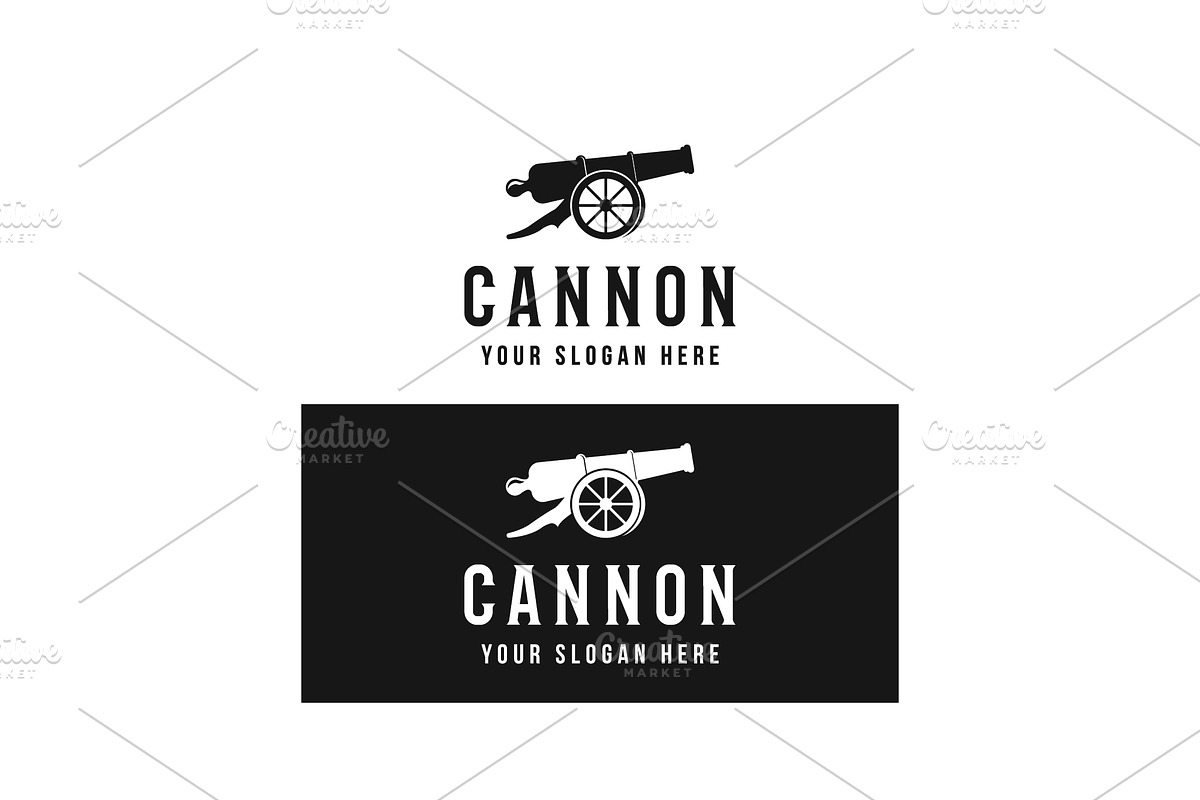 Retro vintage cannon logo., a Branding & Logo Template by LOGOCREATIVE