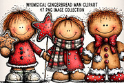 Whimsical Gingerbread Man Clipart, an Illustration by Dream Creation (Thumbnail 1 of 7)