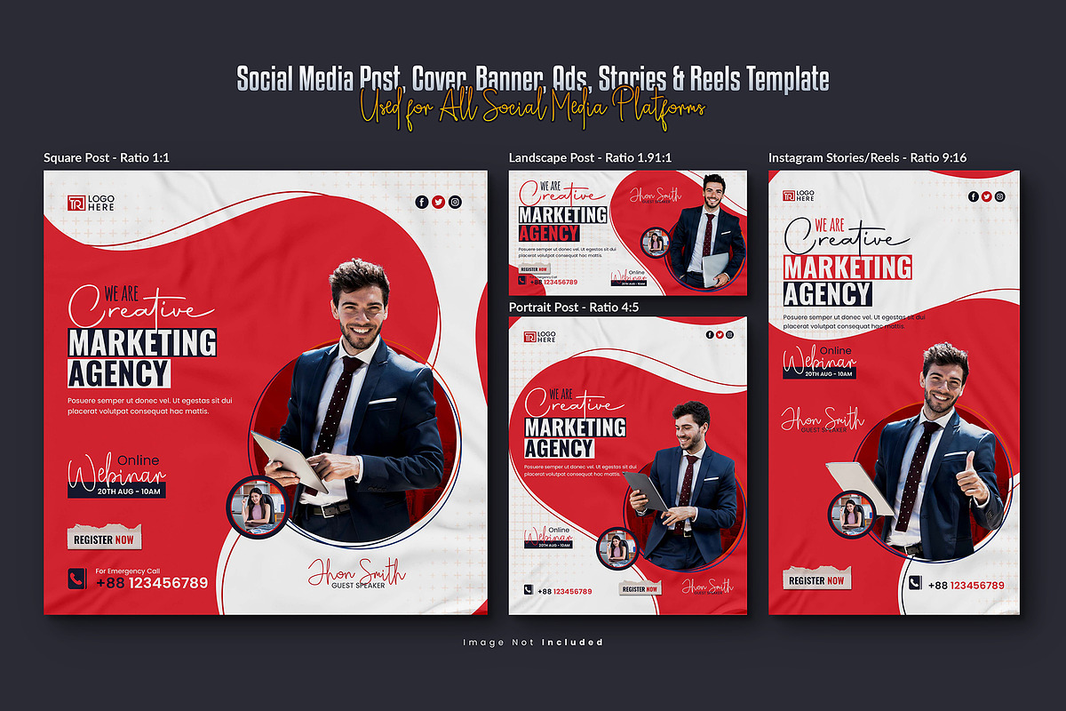 Corporate Social Media Post Bundle, a Social Media Template by Creative_View (Photo 2 of 8)