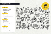 Bee & Honey Clipart Bundle, an Animal Illustration by insemar (Thumbnail 3 of 4)