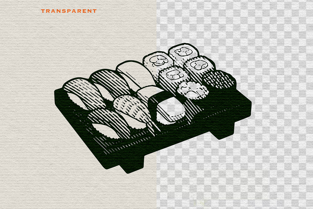 Japanese Sushi Engraving Collection, a Food Illustration by Kaizla03 (Photo 2 of 5)