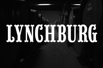 Lynchburg, a Font by FontMesa
