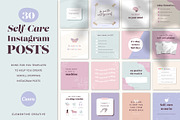 Self-Care Instagram Canva Templates, a Social Media Template by ClementineCreative (Thumbnail 1 of 7)