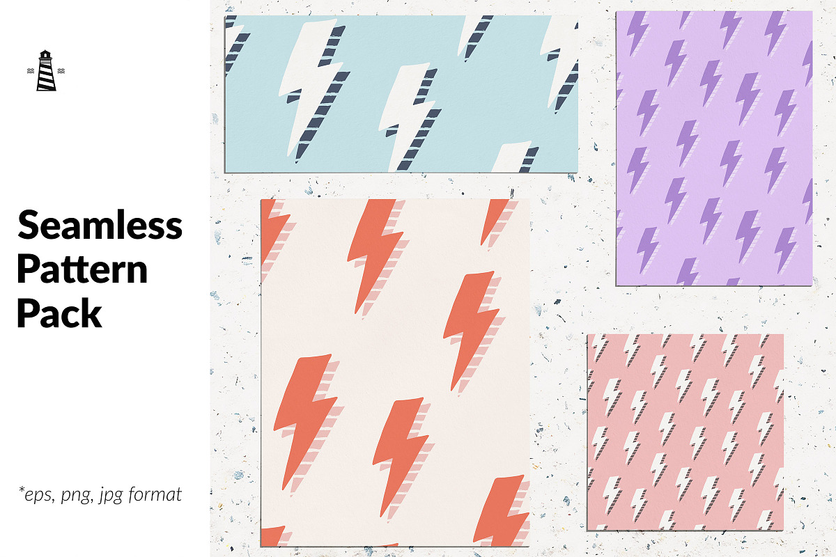 Abstract thunder digital paper, a Pattern Graphic by Norse Studio (Photo 1 of 3)