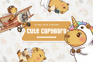 Cute Capybara Kids-Friendly, an Animal Illustration by Gohsantosa