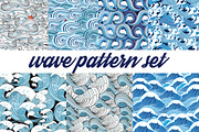 Beautiful pattern set of sea waves, a Pattern Graphic by Tanor (Thumbnail 1 of 8)