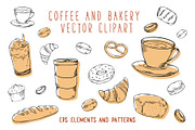 Bakery vector clipart coffee, an Illustration by Lidia's watercolor world (Thumbnail 1 of 8)