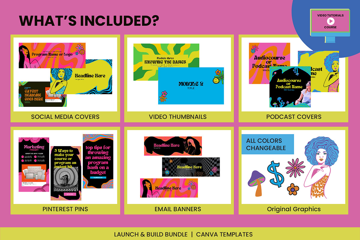 Psychedelic Canva Brand Collection, a Social Media Template by WorkShy Studio (Photo 3 of 23)
