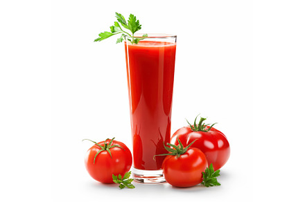 A tall glass of tomato juice