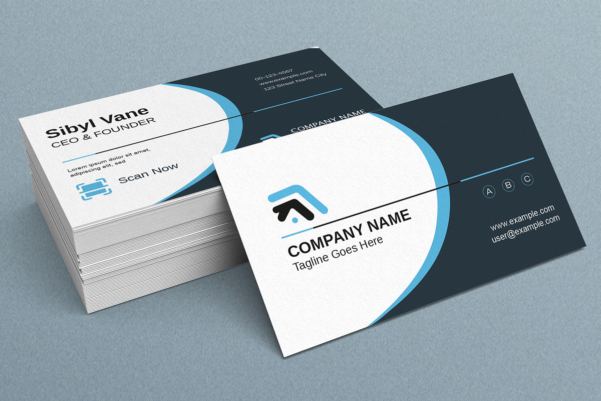 Modern Corporate Curve Business Card, a Business Card Template by MightyDesign (Photo 2 of 6)