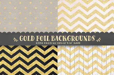 Gold foil & glitter digital paper