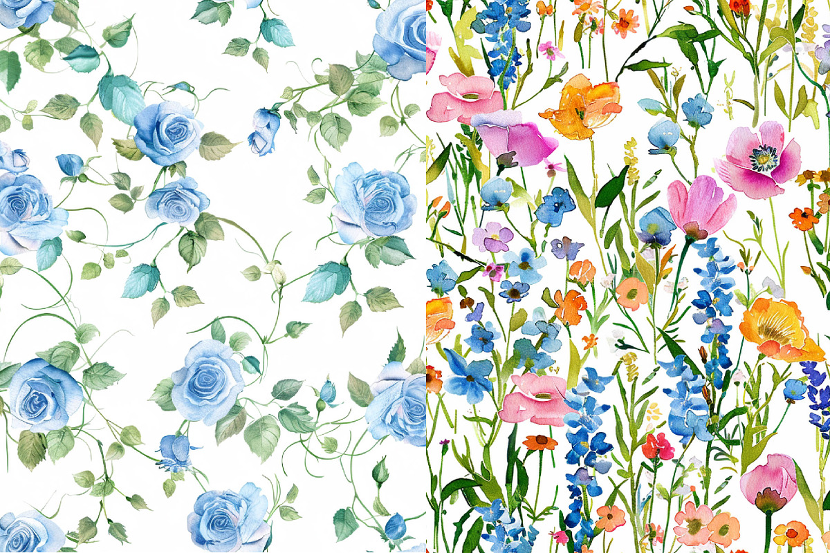 wildflower seamless patterns, a Pattern Graphic by DreamCafeArt (Photo 5 of 5)