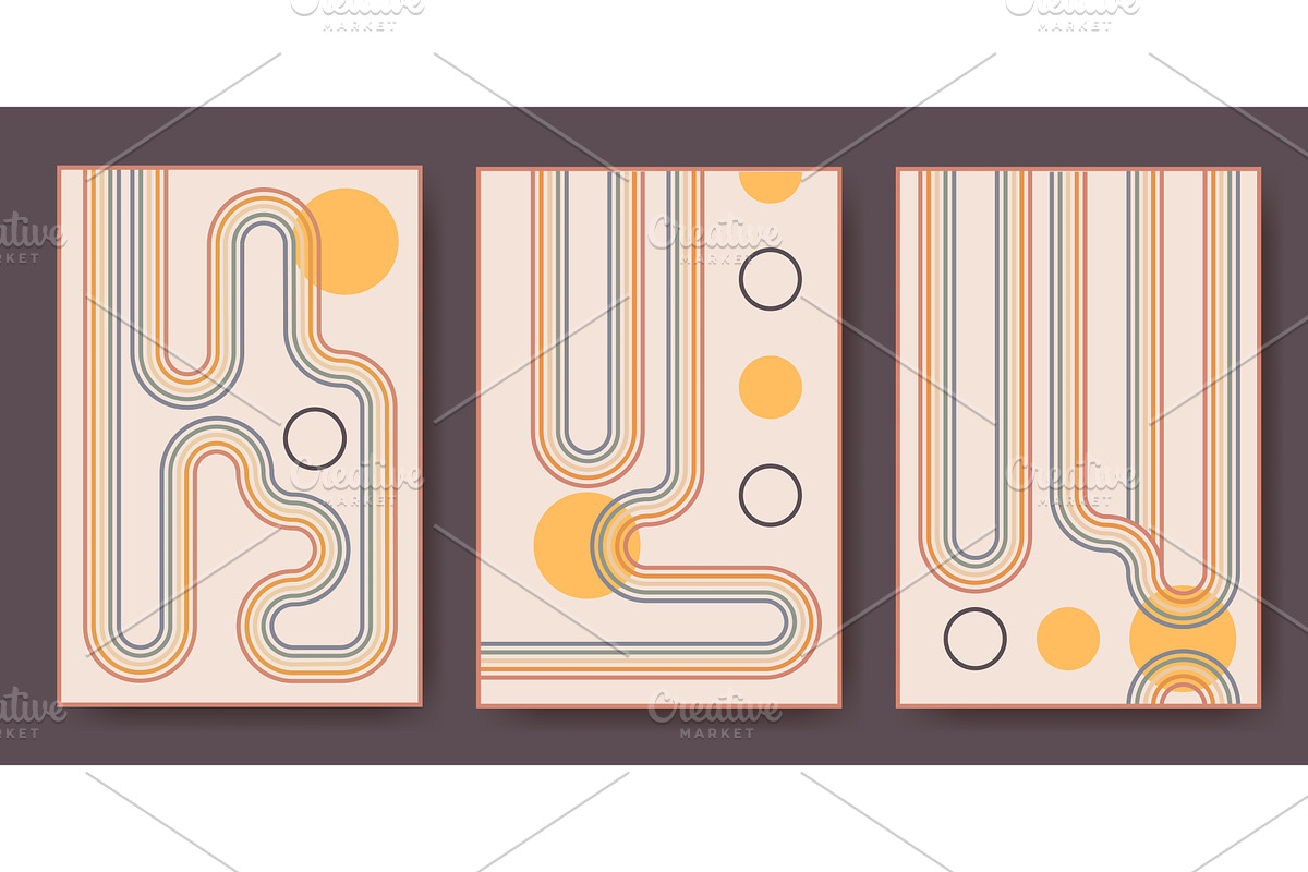 Rainbow arches wall art print set, an Illustration by art PVP - market