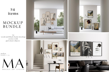 Modern Interior Frame Mockup Bundle, a Household Mockup by Mockup Art Atelier