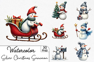 Silver Christmas Snowman Sublimation, an Illustration by CrexoraLab