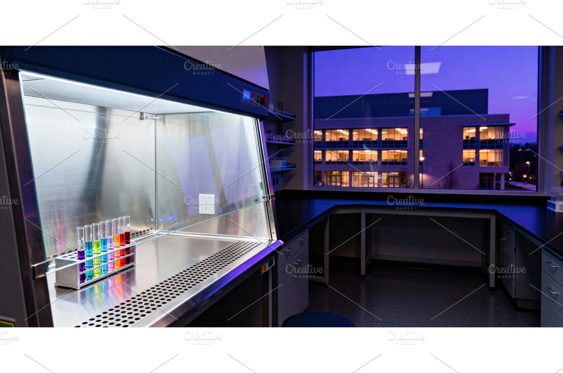 Modern laboratory interior with test, a Technology Photo by tilialucida