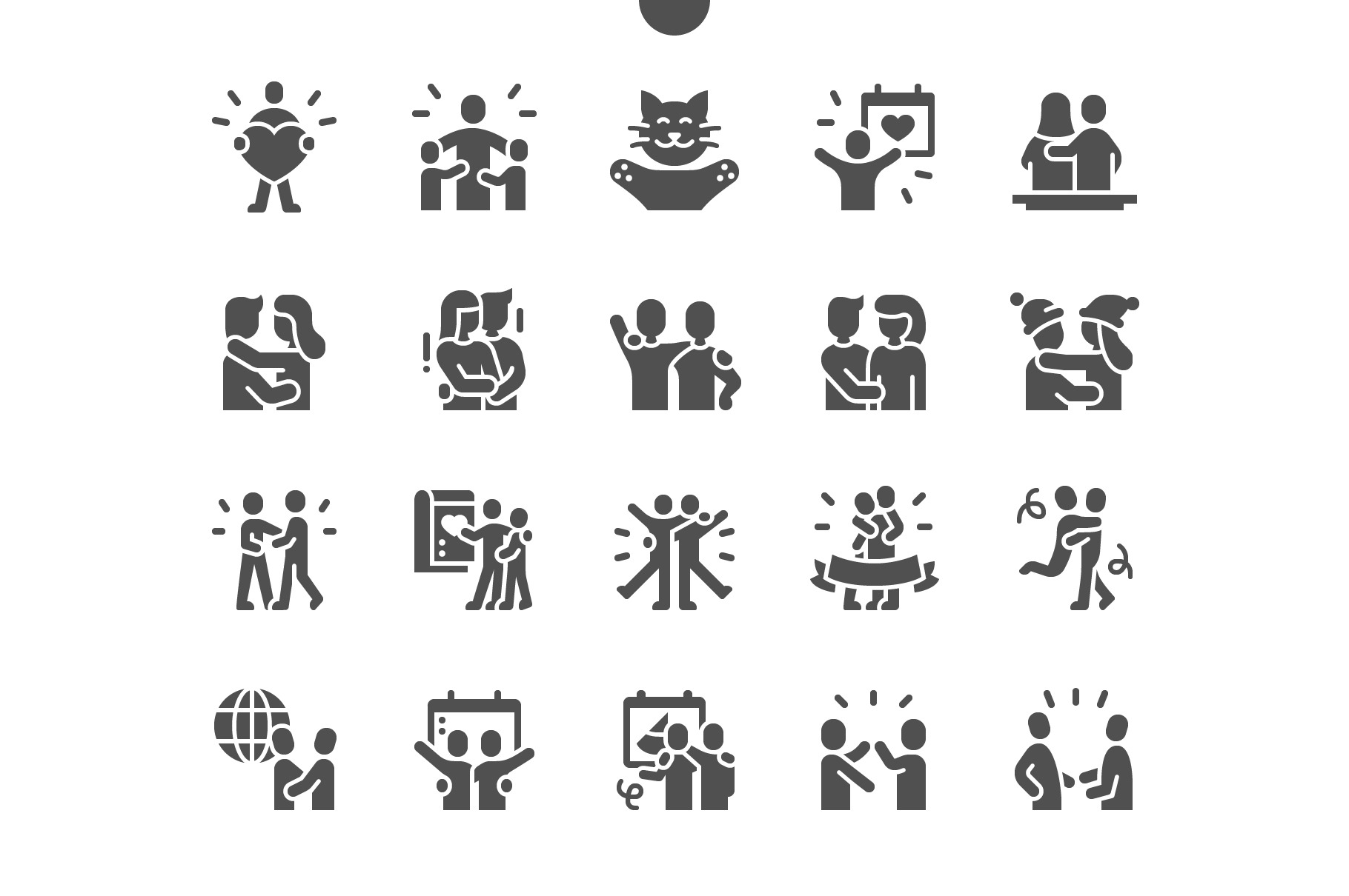 Hug Day Icons, a Solid Icon by Palau | Creative Market