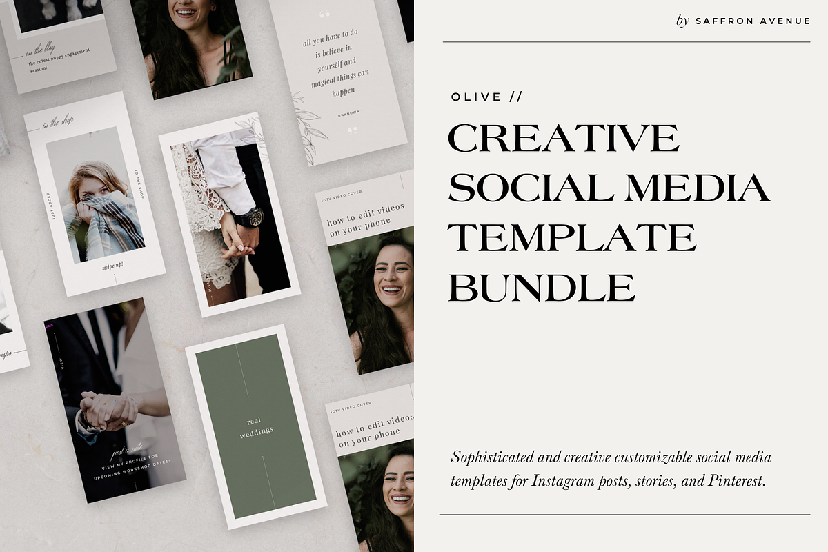Olive Creative Social Media Template, a Social Media Template by SAFFRON AVENUE (Photo 1 of 5)
