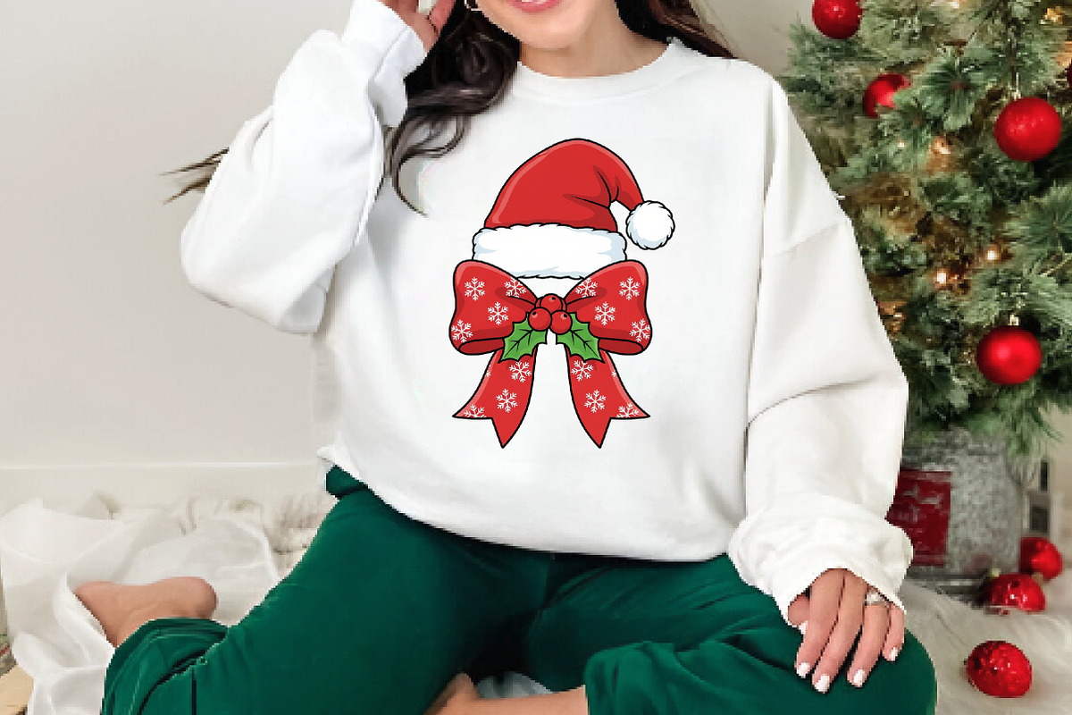 Cute Christmas Bow Sublimation Png, an Illustration by DreamArtGraphic (Photo 4 of 5)