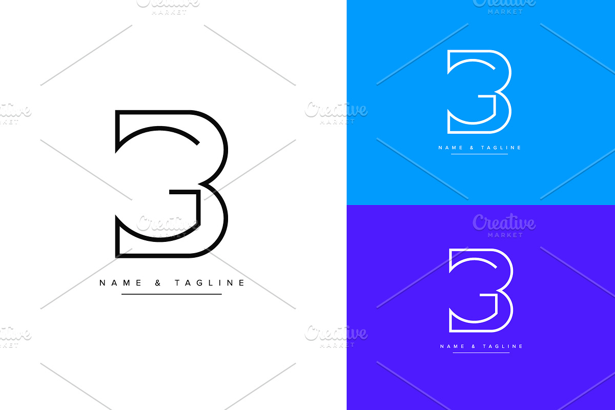 Initial letters BG or GB logo design, a Branding & Logo Template by Aleesher (Photo 1 of 2)