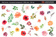 Autumn - Watercolor Flower Clip Art, an Illustration by Elly Studio (Thumbnail 5 of 6)