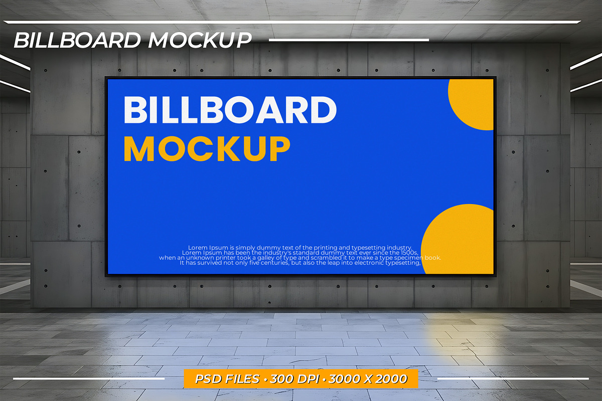 Large Empty Billboard Mockup, an Advertising Mockup by Viswal Studio (Photo 1 of 2)