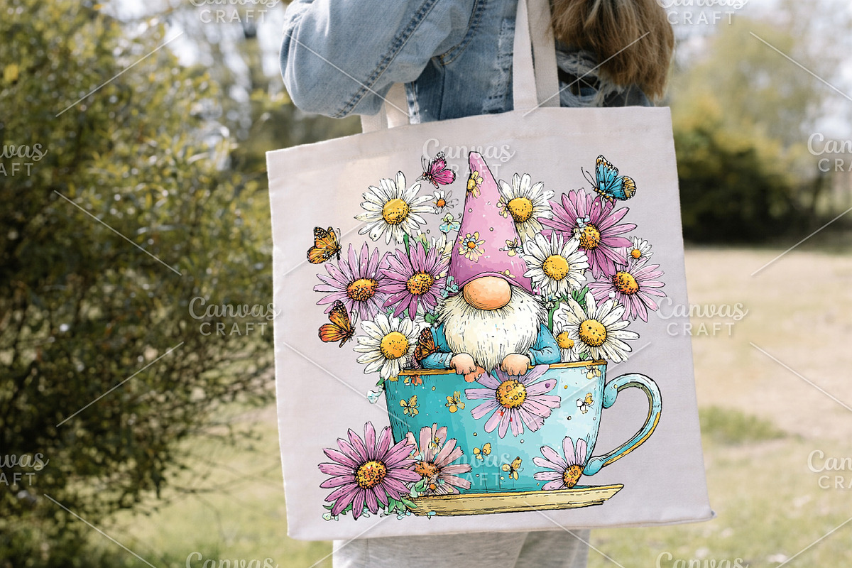 Whimsical Spring Gnome Clipart PNG, an Illustration by Canvas Craft (Photo 7 of 7)