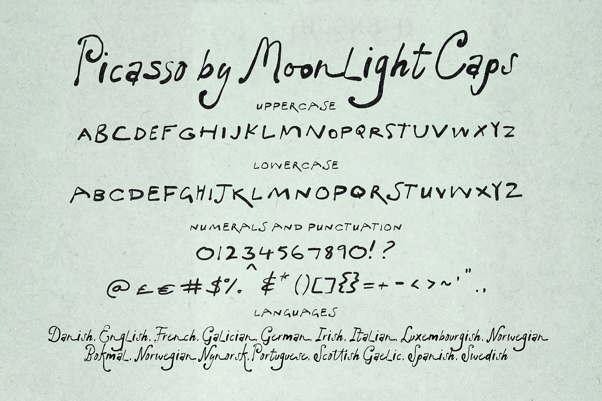 Picasso by Moonlight Font Duo, a Handwritten Font by Nicky Laatz (Photo 17 of 17)