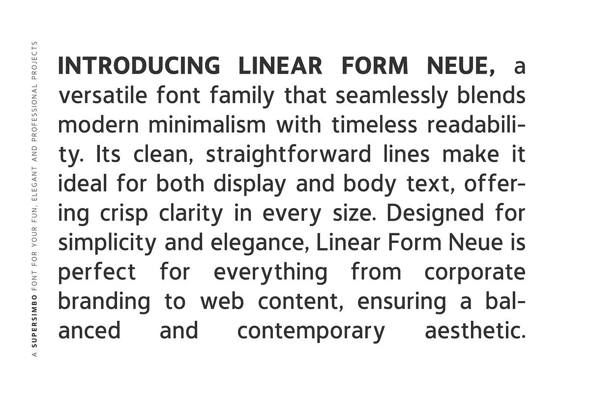 Linear Form Neue | A Sans Serif Font, a Sans Serif Font by Supersimbo © (Photo 3 of 11)