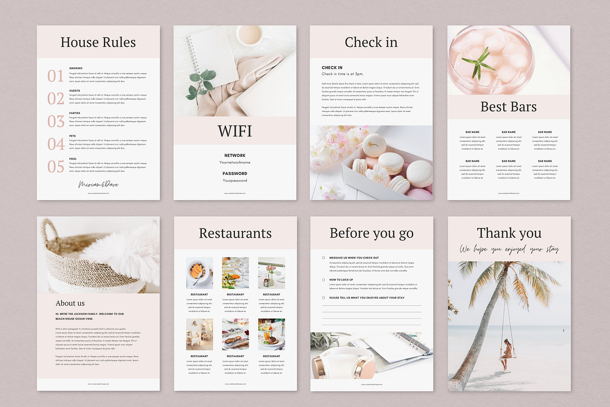 Airbnb Welcome Book Template Canva, a Brochure Template by DeeBeeDesign (Photo 8 of 10)