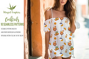 Cocktail 10 seamless patterns, a Graphic by Winged Graphics (Thumbnail 4 of 4)