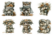 Whimsical Autumn Garden Clipart, a Transportation Illustration by SinaCreation (Thumbnail 2 of 7)